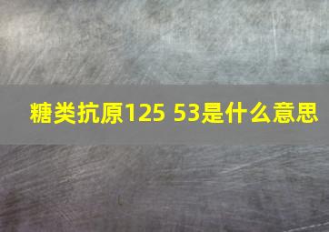 糖类抗原125 53是什么意思